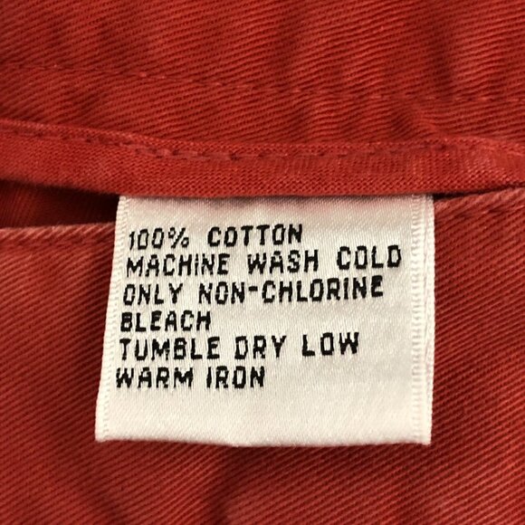 Vintage- TALBOTS - 100% Cotton Brick Red Zip Front A-Line Skirt Pockets - Size 4 - Picture 4 of 4